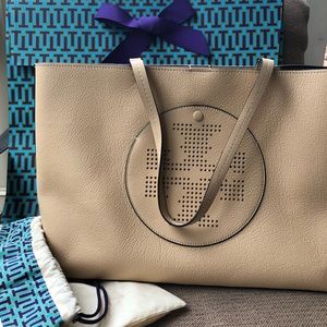 Tory Burch Perforated Logo Tote